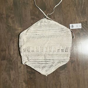 White Abercrombie halter tie top